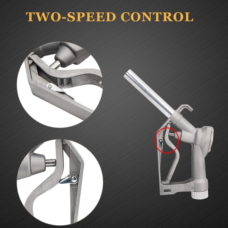 GDDGHS Fuel Nozzle 3/4", Gas Pump/Tank Nozzle with Hook and Swivel for Diesel Gasoline Kerosene, Manual Fuel Nozzles 3/4" Inlet&15/16" Outlet, Flow Rate 20 GPM, 50 PSI - Image 4